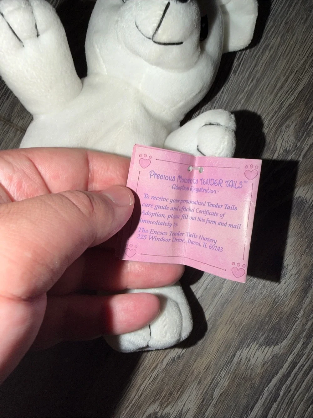 Vintage 1998 Precious Moments Tender Tails Bear Plush Stuffed Animal 382027 NWT